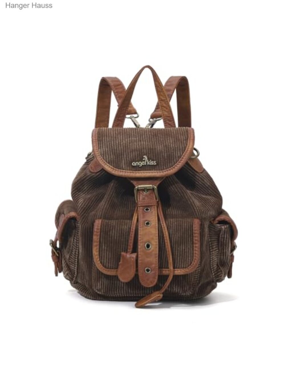 Women's Corduroy Convertible Backpack 3-in-1 Purse with Detachable Straps